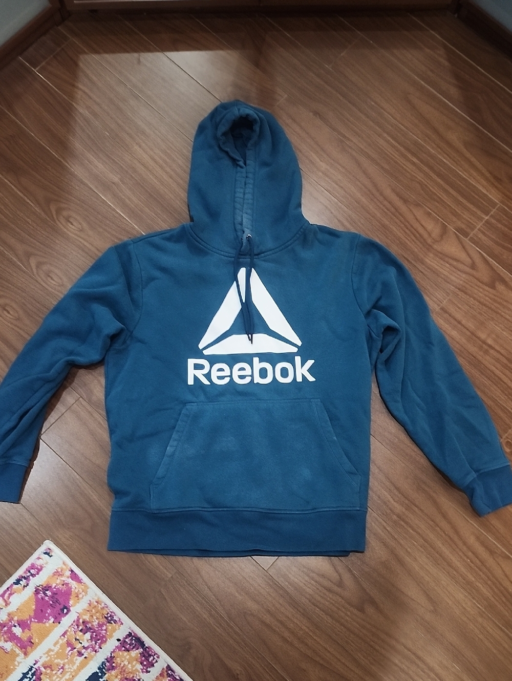 Reebok Teal Pullover Hoodie with White Logo